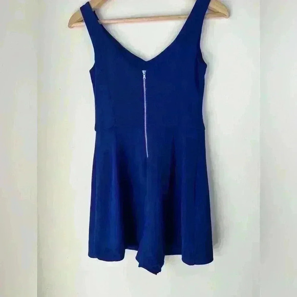 Zara Trafaluc Womens Royal Blue Preppy Prep Skort Romper Girlie Summer Small - Picture 8 of 12